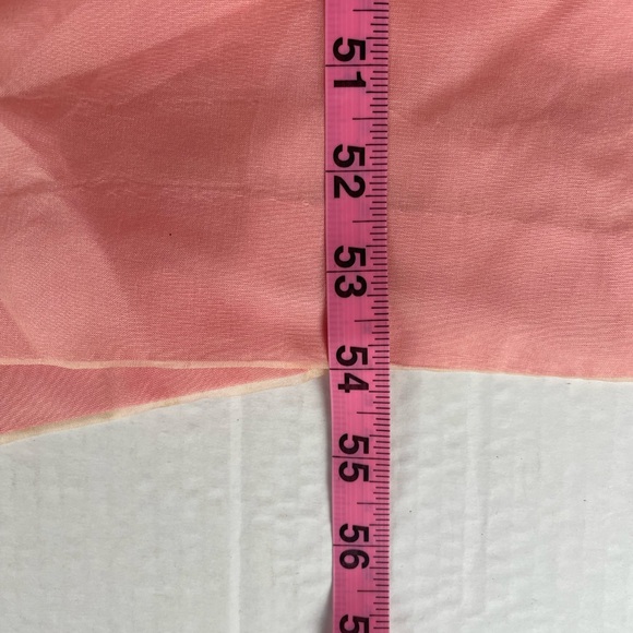 Vintage 60s 70s Empire Gown White Pink Organza Lace Ribbon Trim Formal Dress - Picture 16 of 16